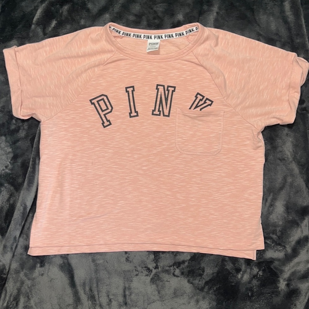 PINK short sleeve tee with front pocket